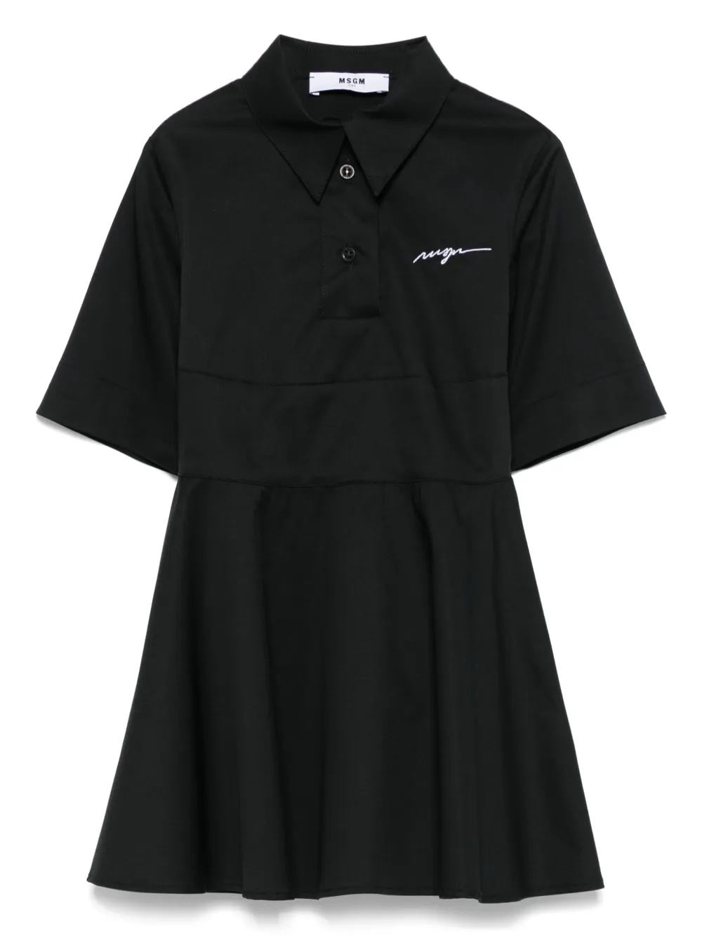 MSGM Kids Jurk met geborduurd logo Zwart