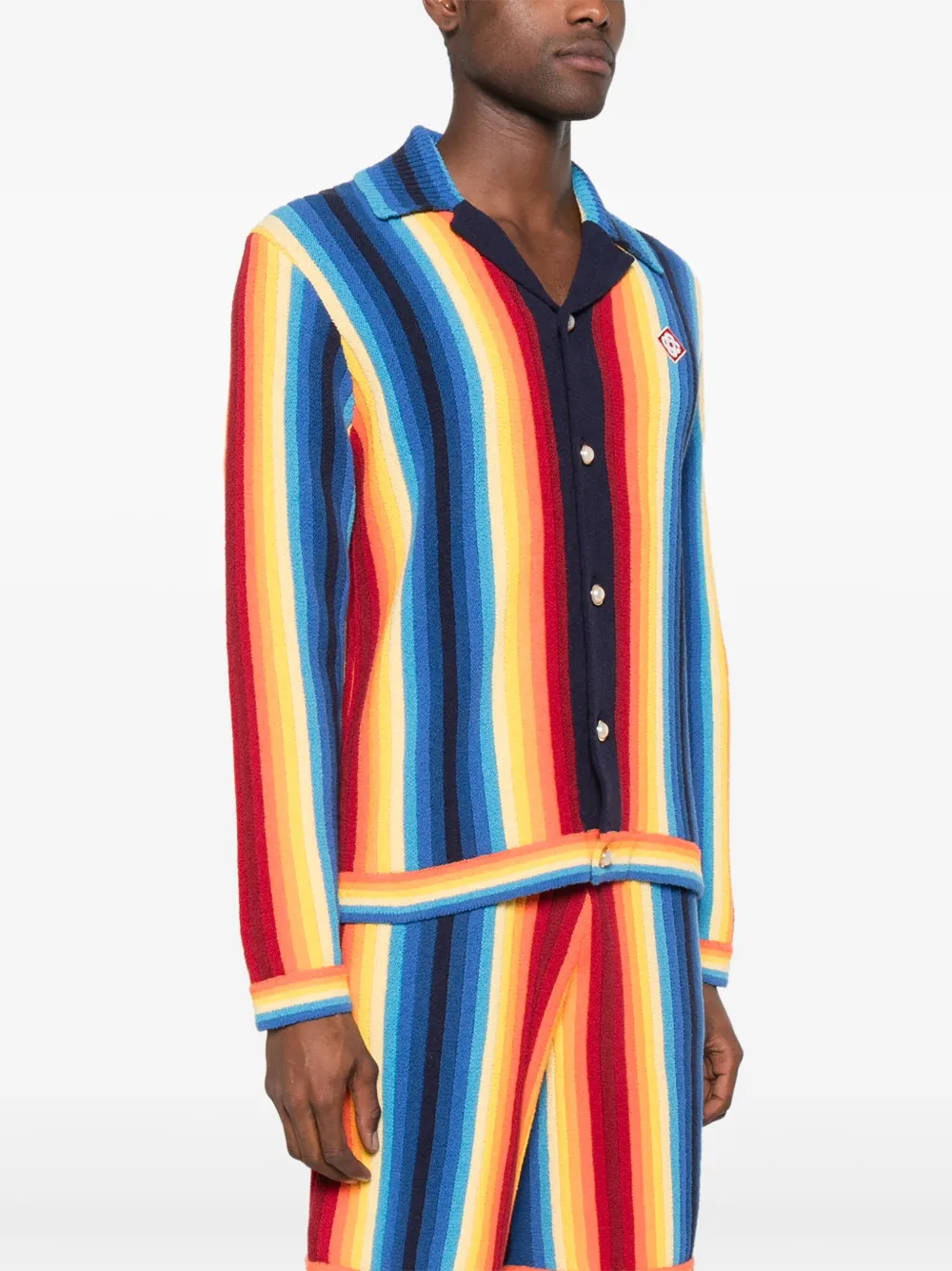 Casablanca Giubbino In Misto Cotone Ricamato Uomo In Blue