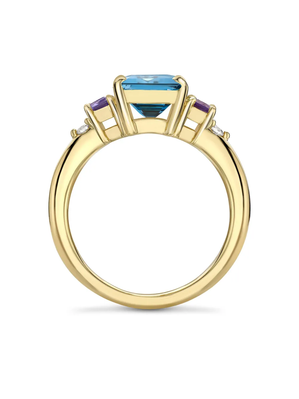 9K YELLOW GOLD CLAUDIE MULTI-STONE RING