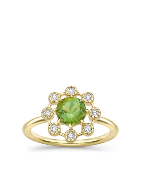 Dinny Hall anillo Celandine en oro amarillo de 14kt con diamantes y turmalina