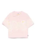 MSGM Kids floral-intarsia polo shirt - Pink