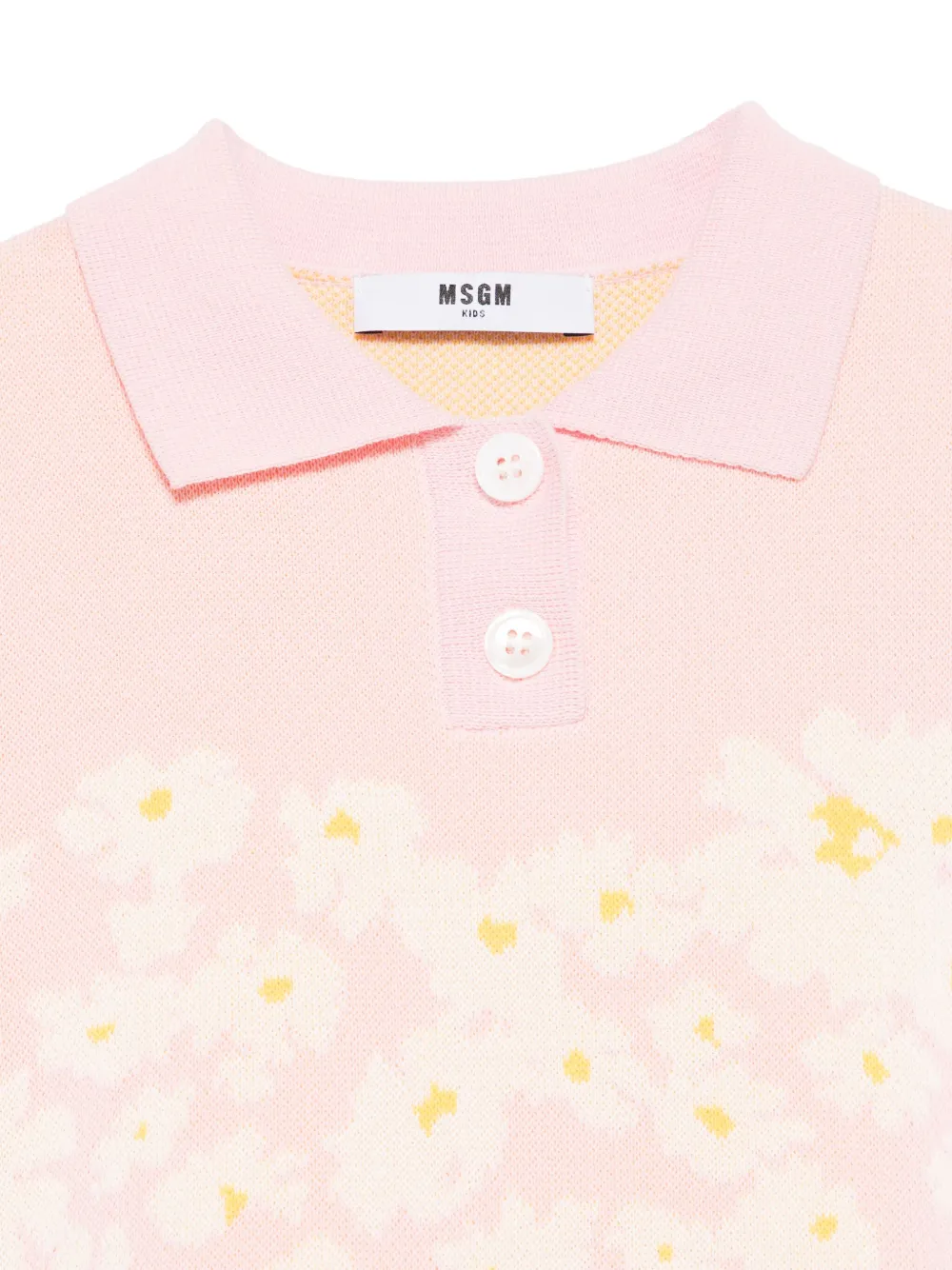 MSGM Kids Poloshirt met bloemen-intarsia Roze