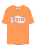 MSGM Kids logo-print T-shirt - Orange