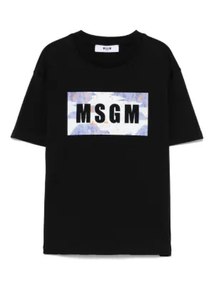 MSGM Kids ロゴ Tシャツ | ブラック | FARFETCH JP