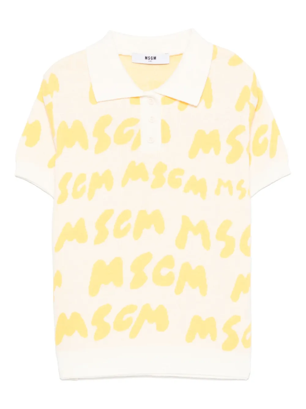 MSGM Kids Poloshirt met jacquard Beige