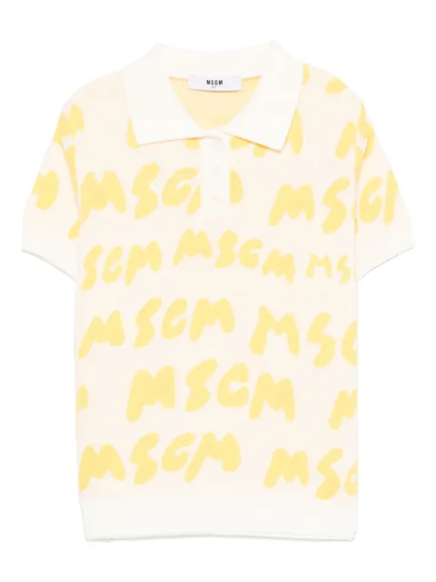 MSGM Kids logo-jacquard polo shirt