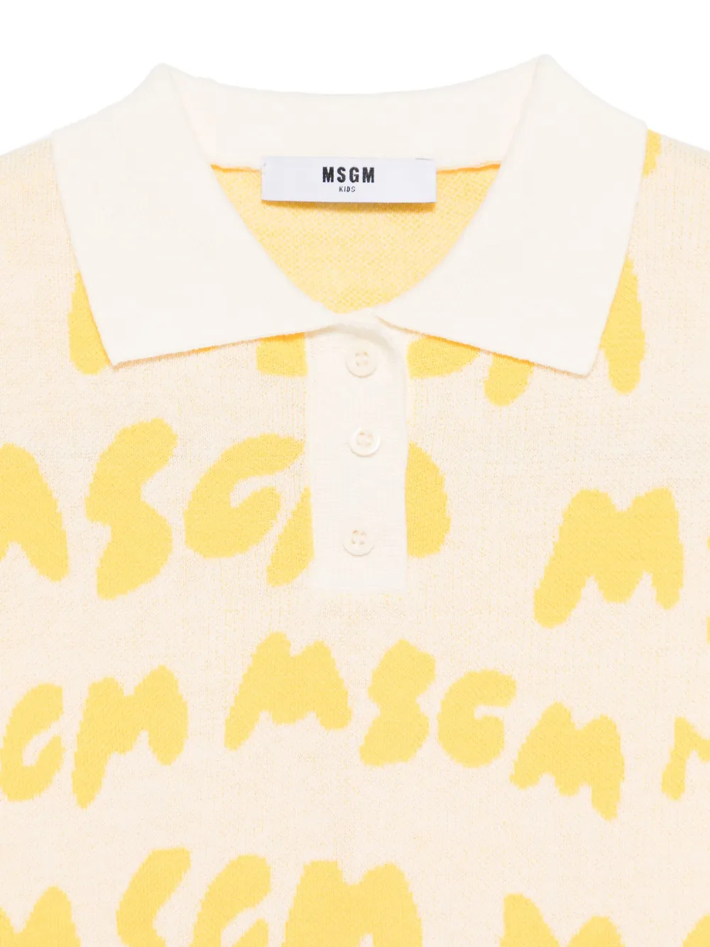 MSGM Kids Poloshirt met jacquard Beige
