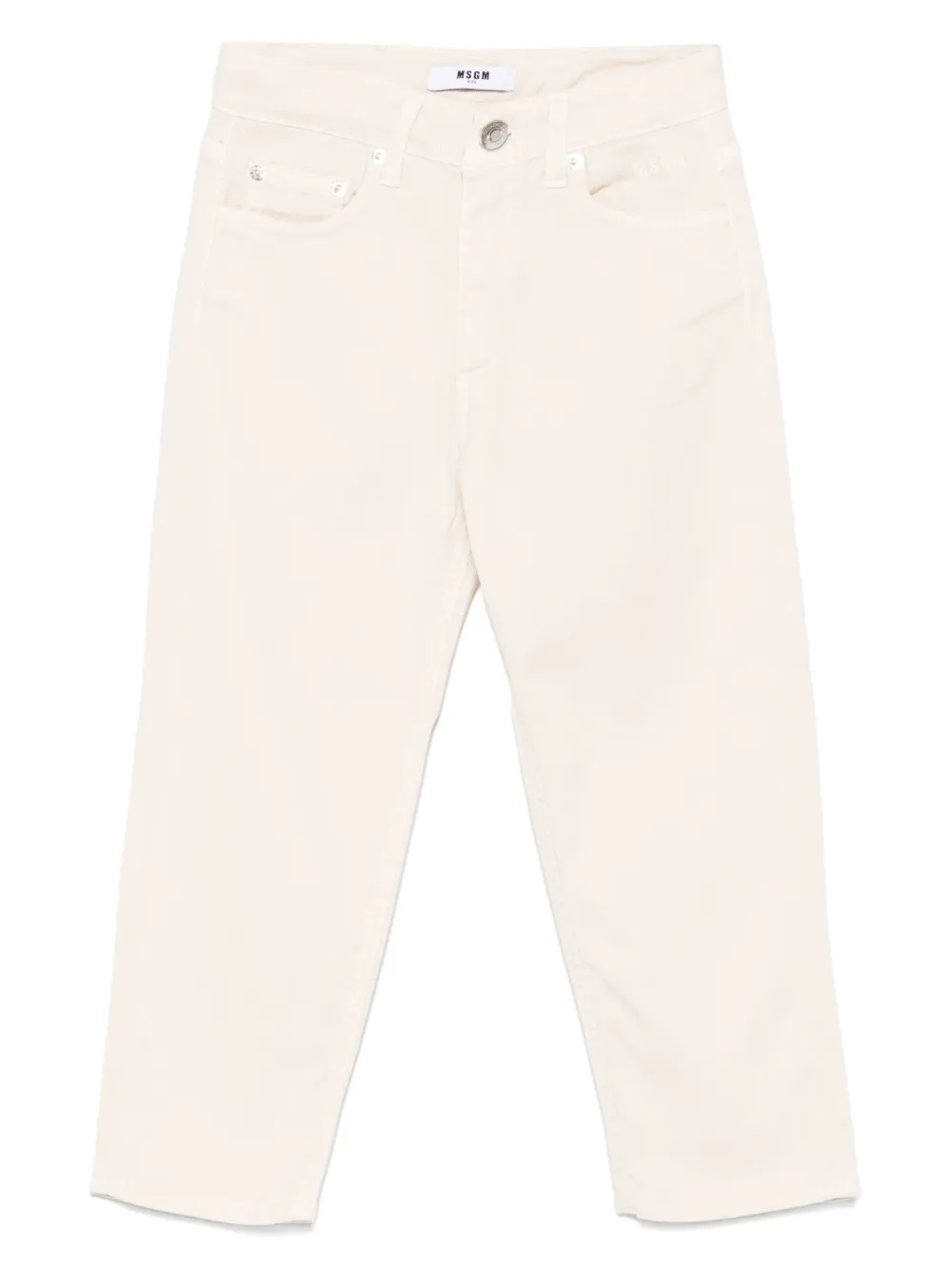 MSGM Kids Jeans met geborduurd logo Beige