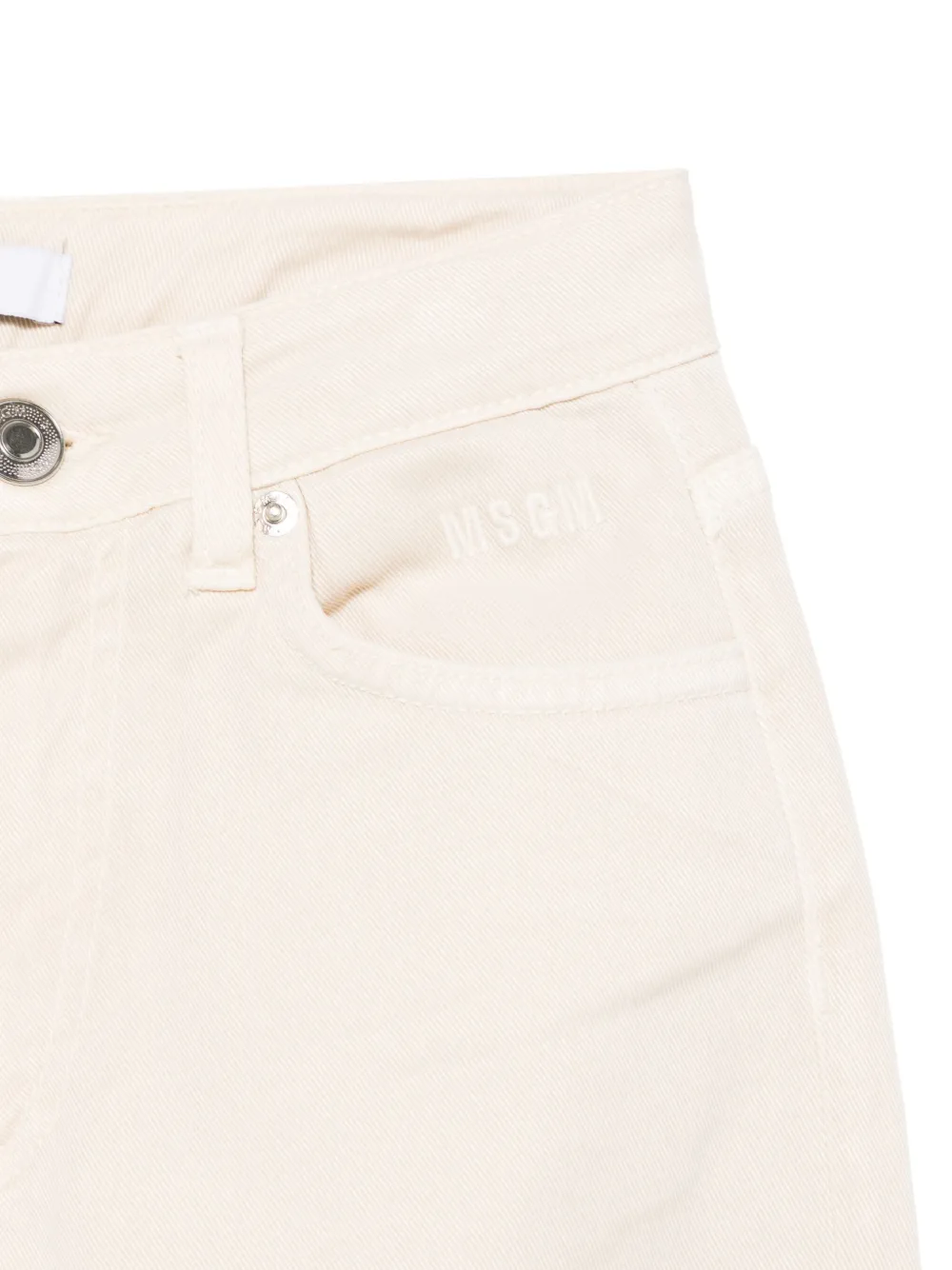 MSGM Kids Jeans met geborduurd logo Beige