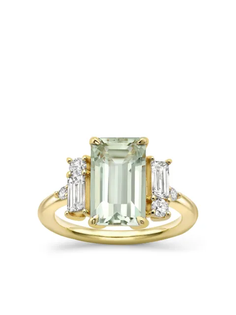 Dinny Hall anillo Charli en oro amarillo de 9kt con diamantes y amatista