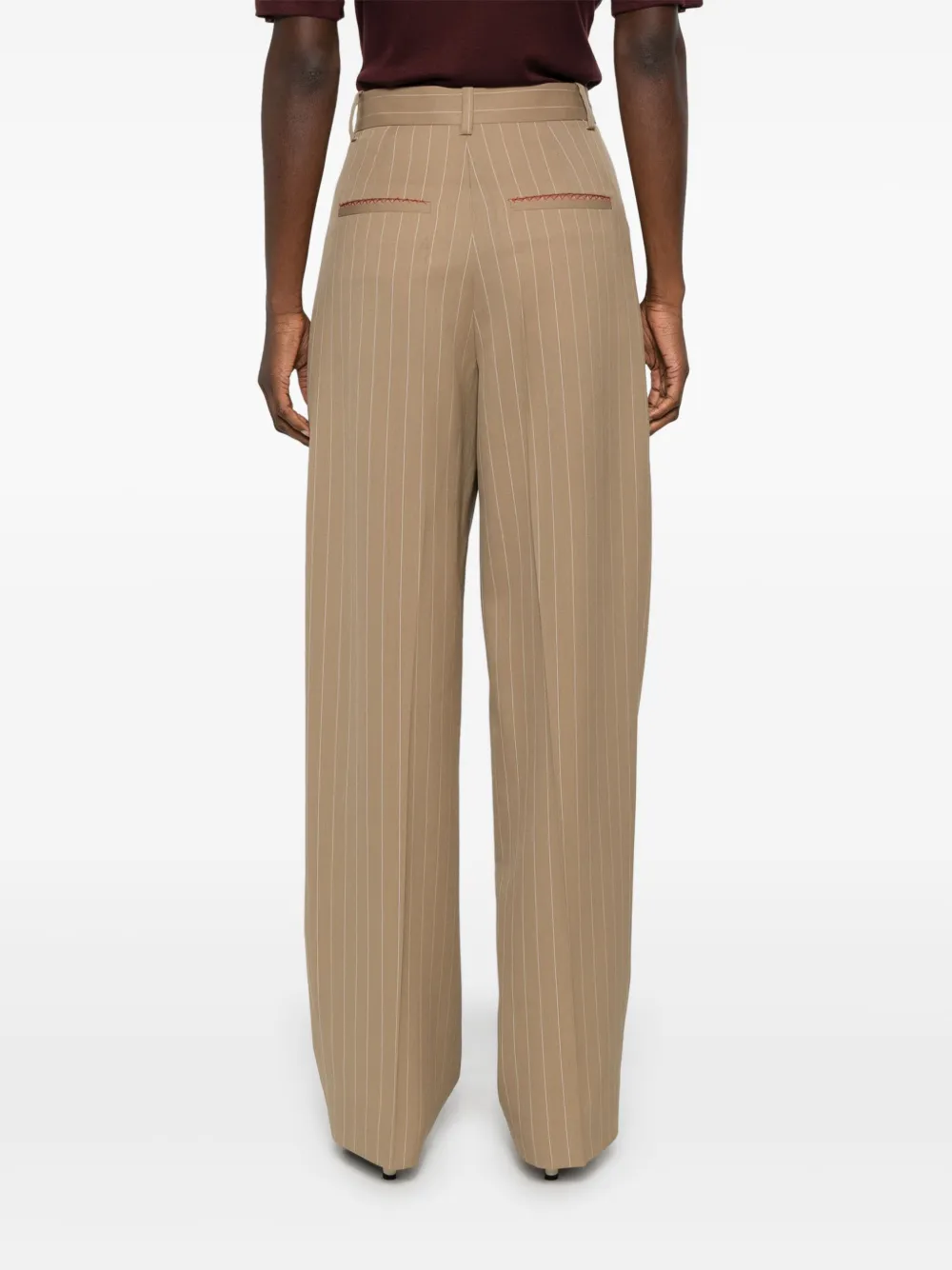Victoria Beckham Gestreepte broek Beige