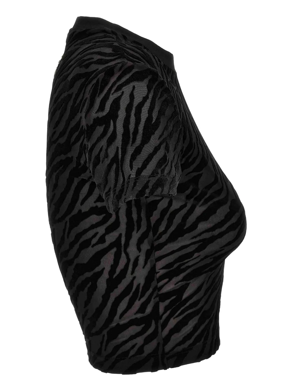 Versace Jeans Couture Cropped Zebra Burnout Tee In Black