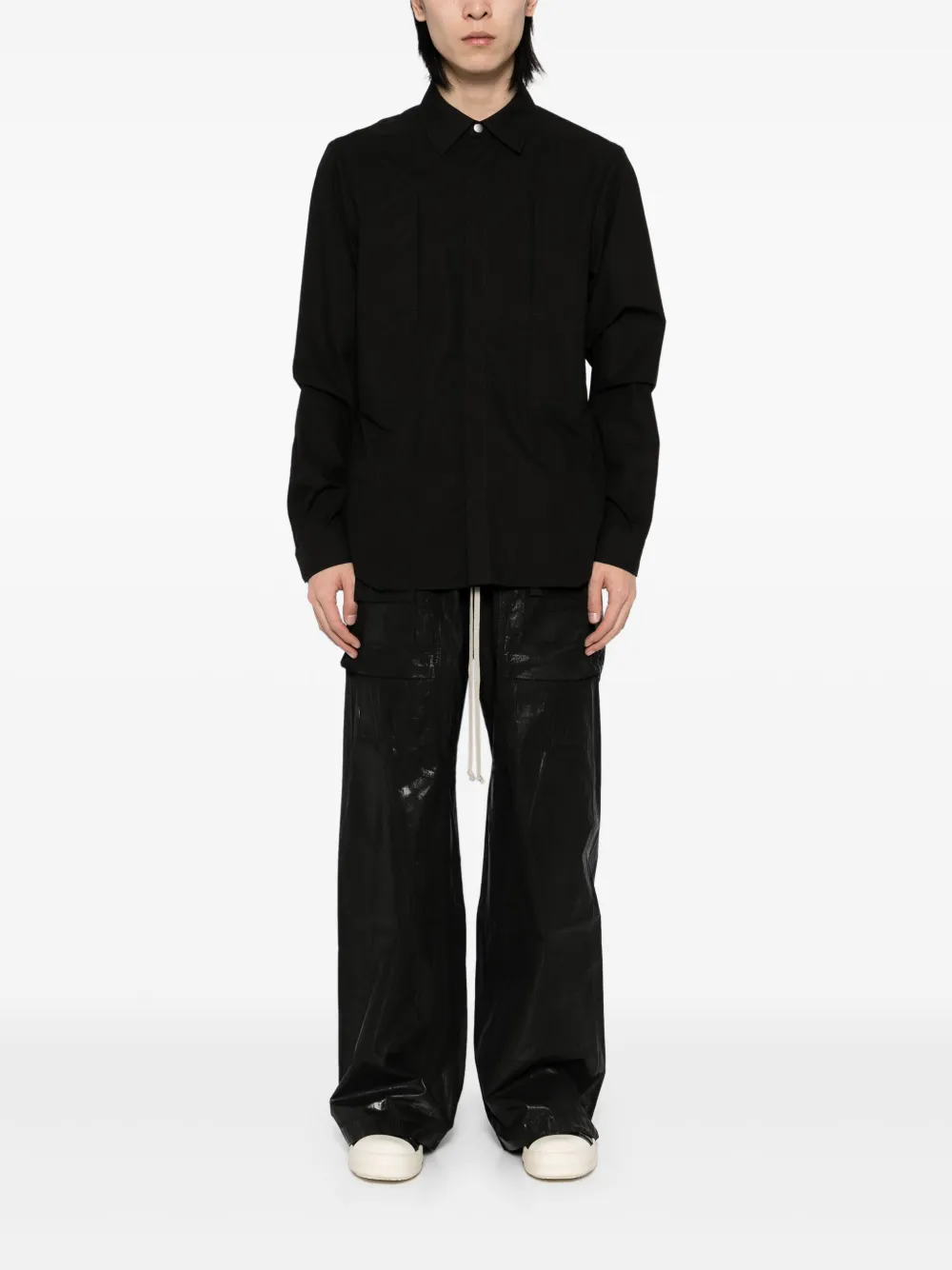 Rick Owens DRKSHDW Hollywood creatch wide cargo trousers - Zwart