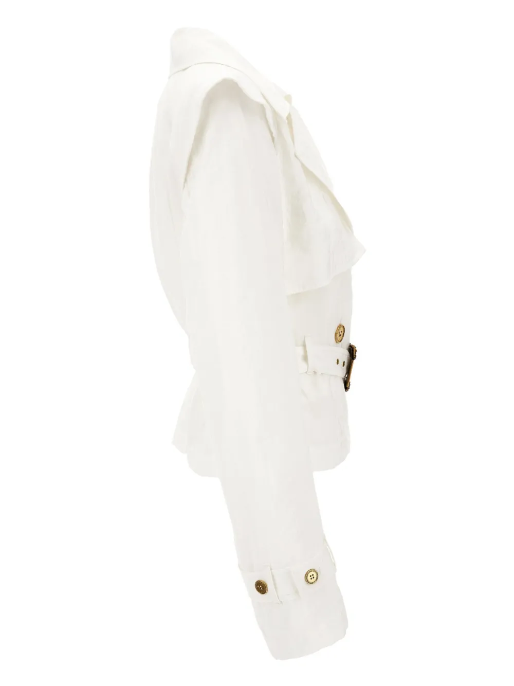  Versace Jeans Couture Baroque Buckle Blazer - White 