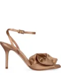 Alberta Ferretti ruffled satin sandals - Neutrals