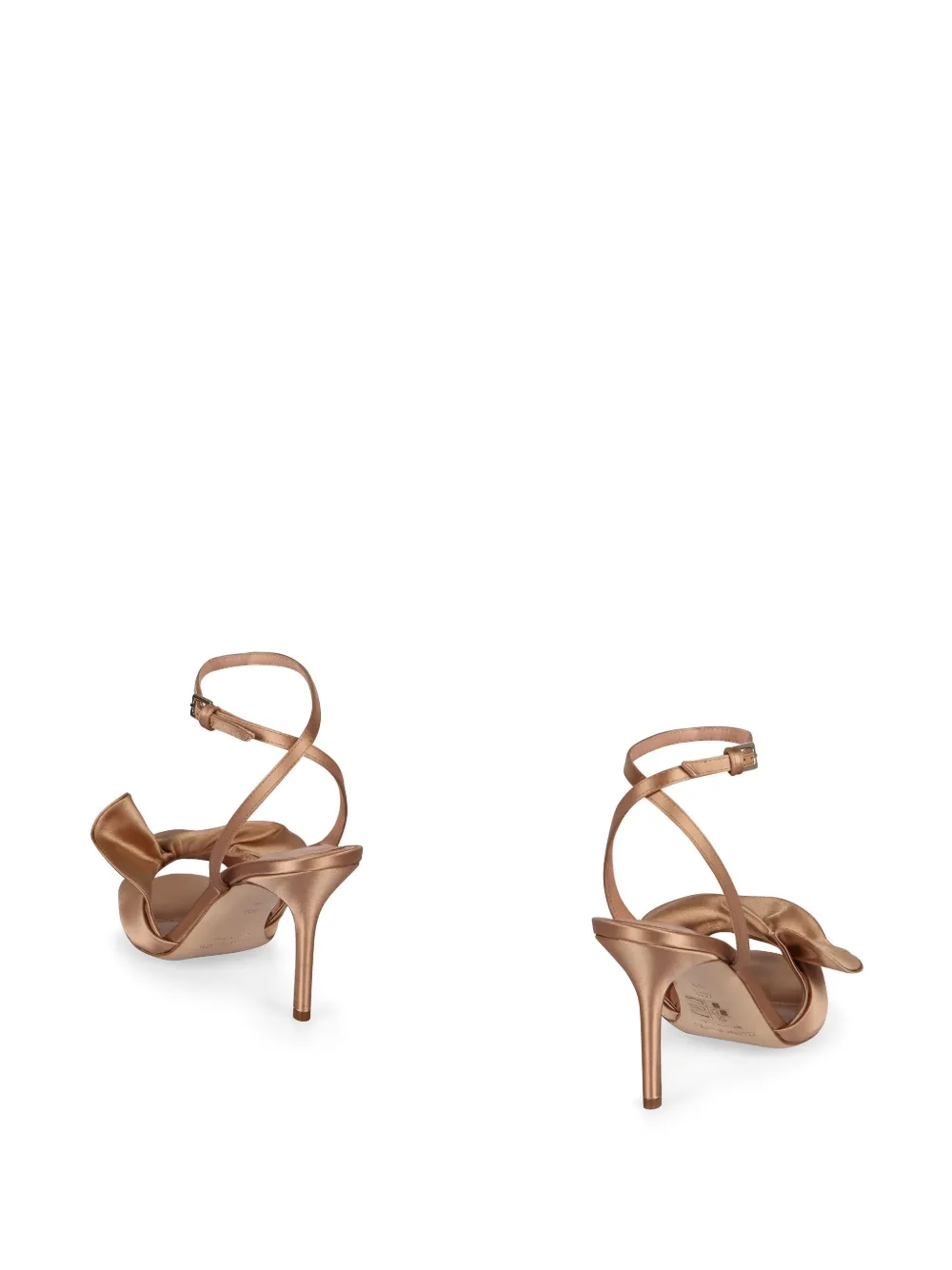 Alberta Ferretti ruffled satin sandals Neutrals