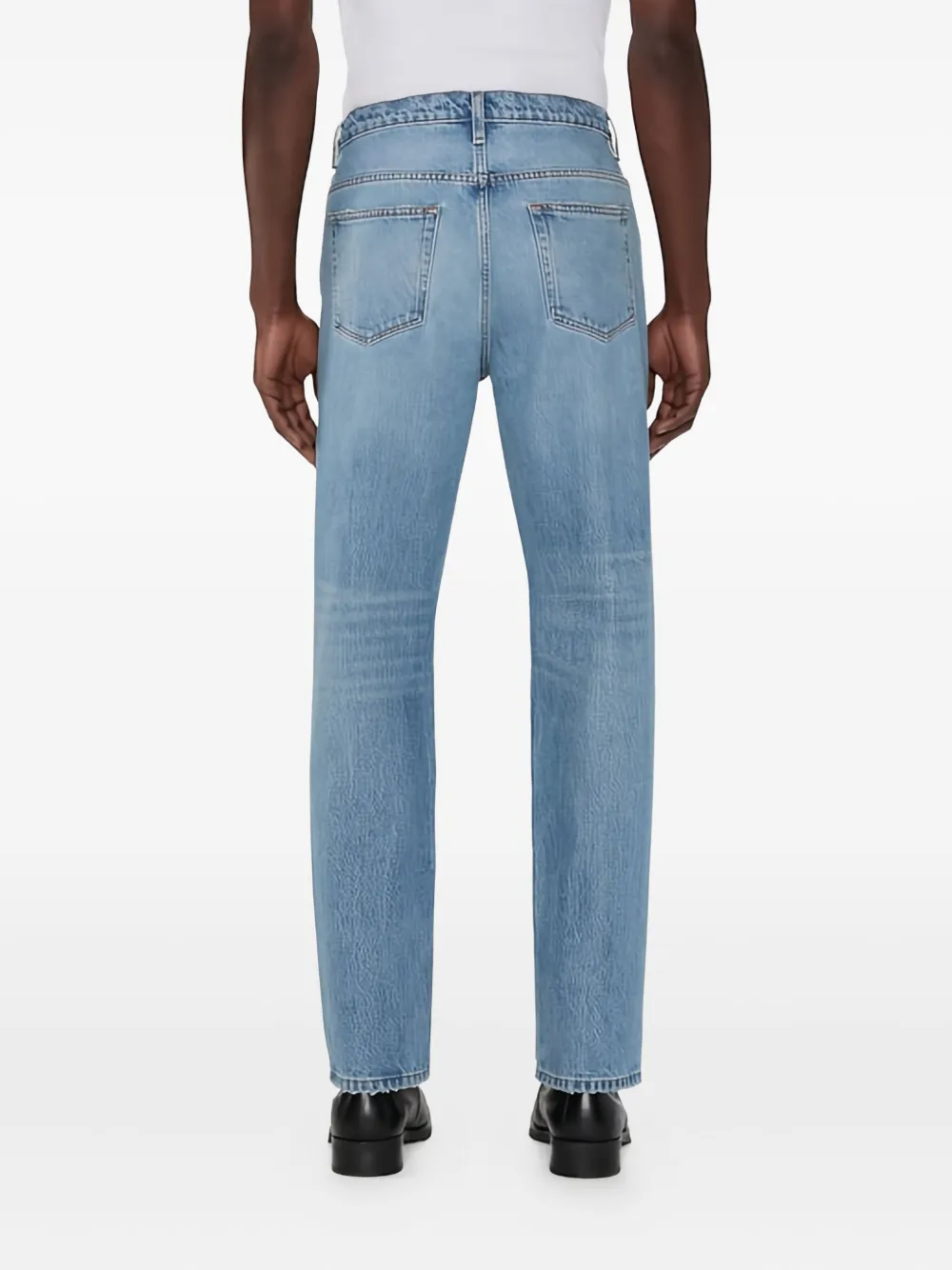 Frame Mid-rise Straight-leg Denim Trousers In Blue