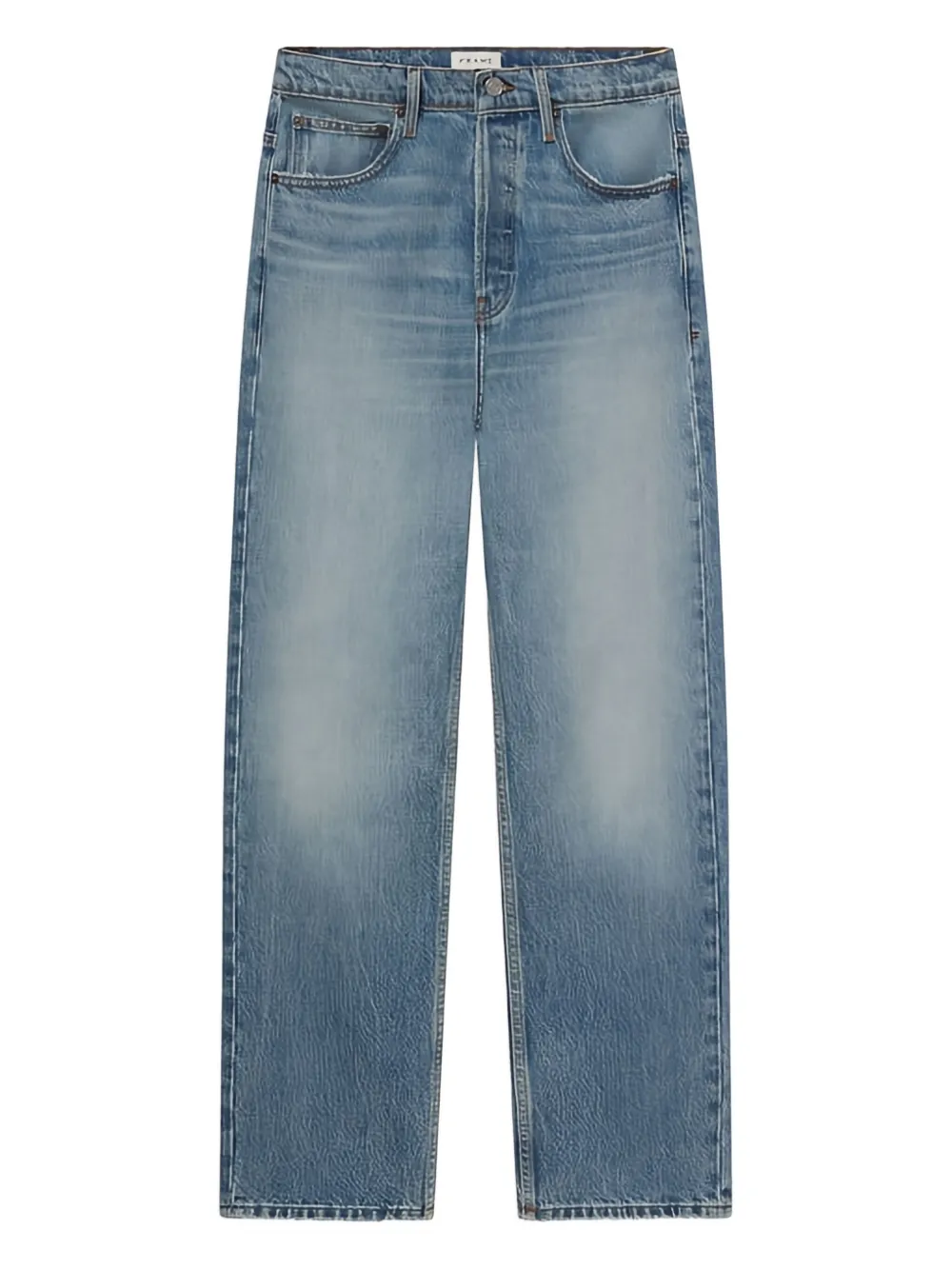 Frame Mid-rise Straight-leg Denim Trousers In Blue