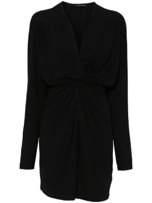 knee length dresses for ladies Susana Monaco Black Open Front Long Sleeve Dress – Gigi's Closette Ltd main image 0