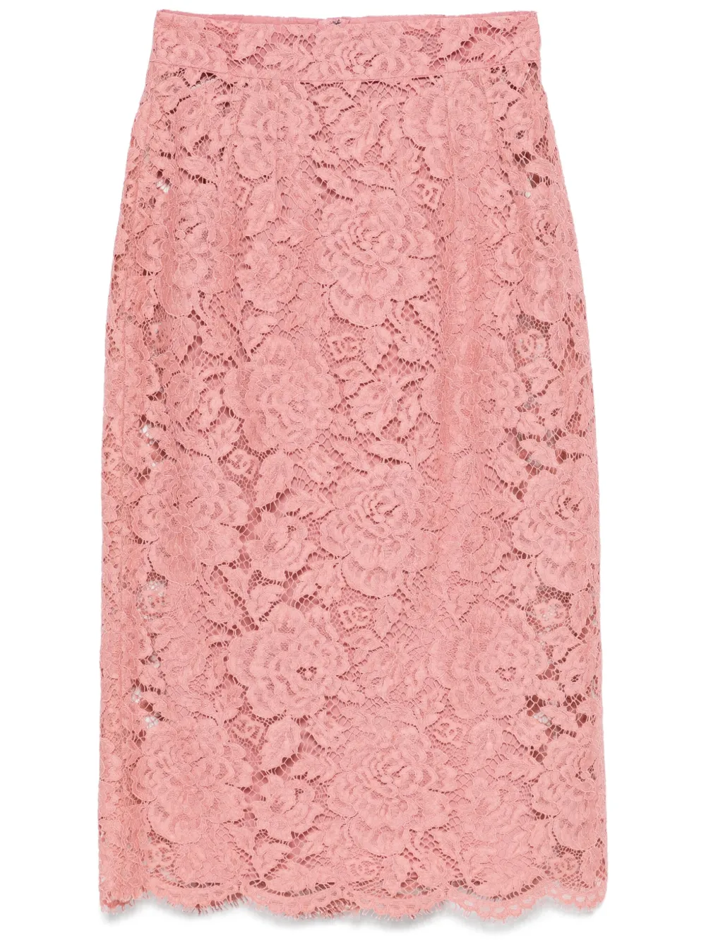 Image 1 of Dolce & Gabbana logo-embroidered lace midi skirt