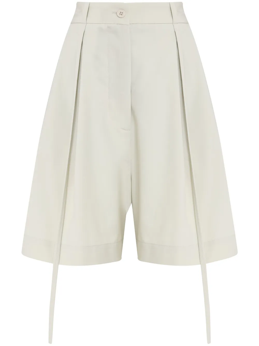 Gloria Coelho pleated wide-leg shorts Beige