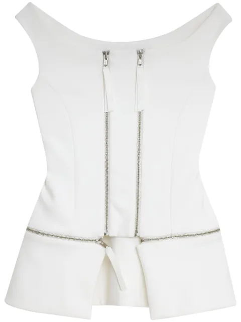 Gloria Coelho top con peplum y cierre