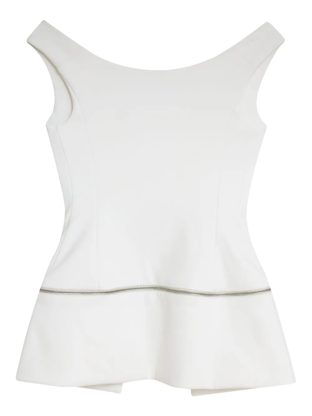 Gloria Coelho Peplum top met rits - Wit