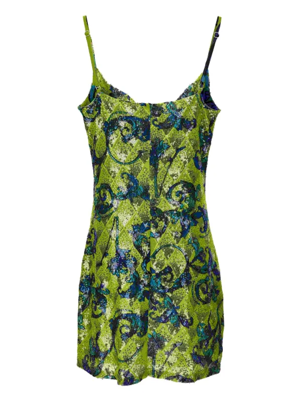 （aiai）VERSACE JEANS COUTURE Versace Jeans Couture Sequinned Mini Dress | Green | FARFETCH