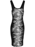 Versace Jeans Couture zebra-print midi dress - Black