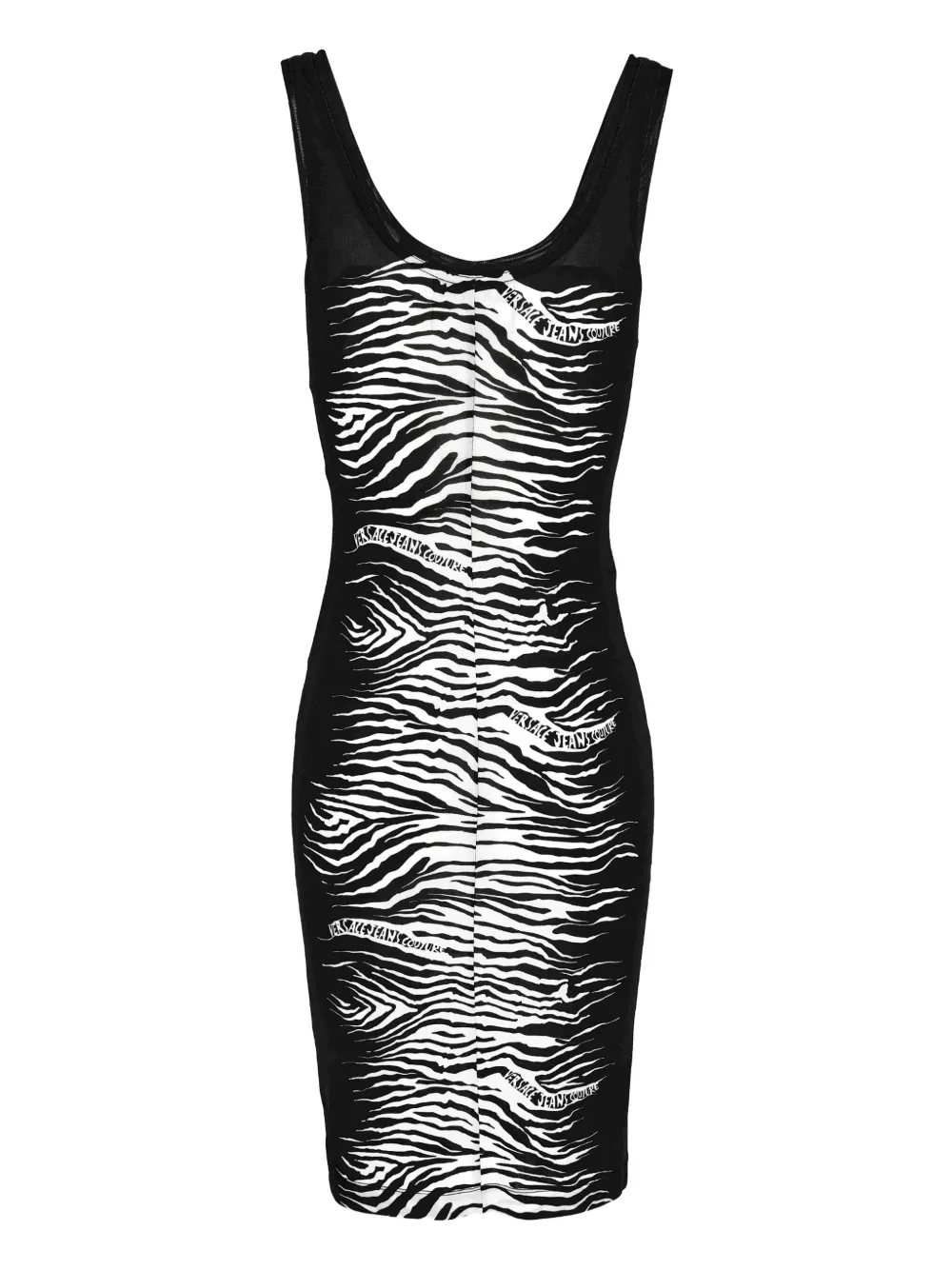 Versace Jeans Couture Midi-jurk met zebraprint - Zwart