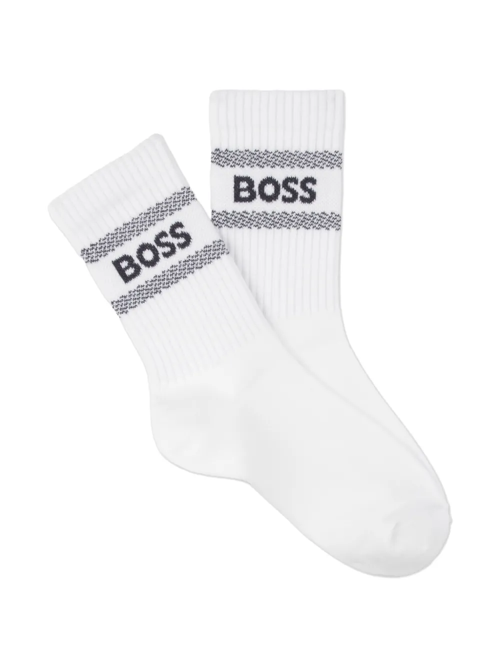 BOSS Kidswear logo-jacquard socks (pack of two) - Blauw