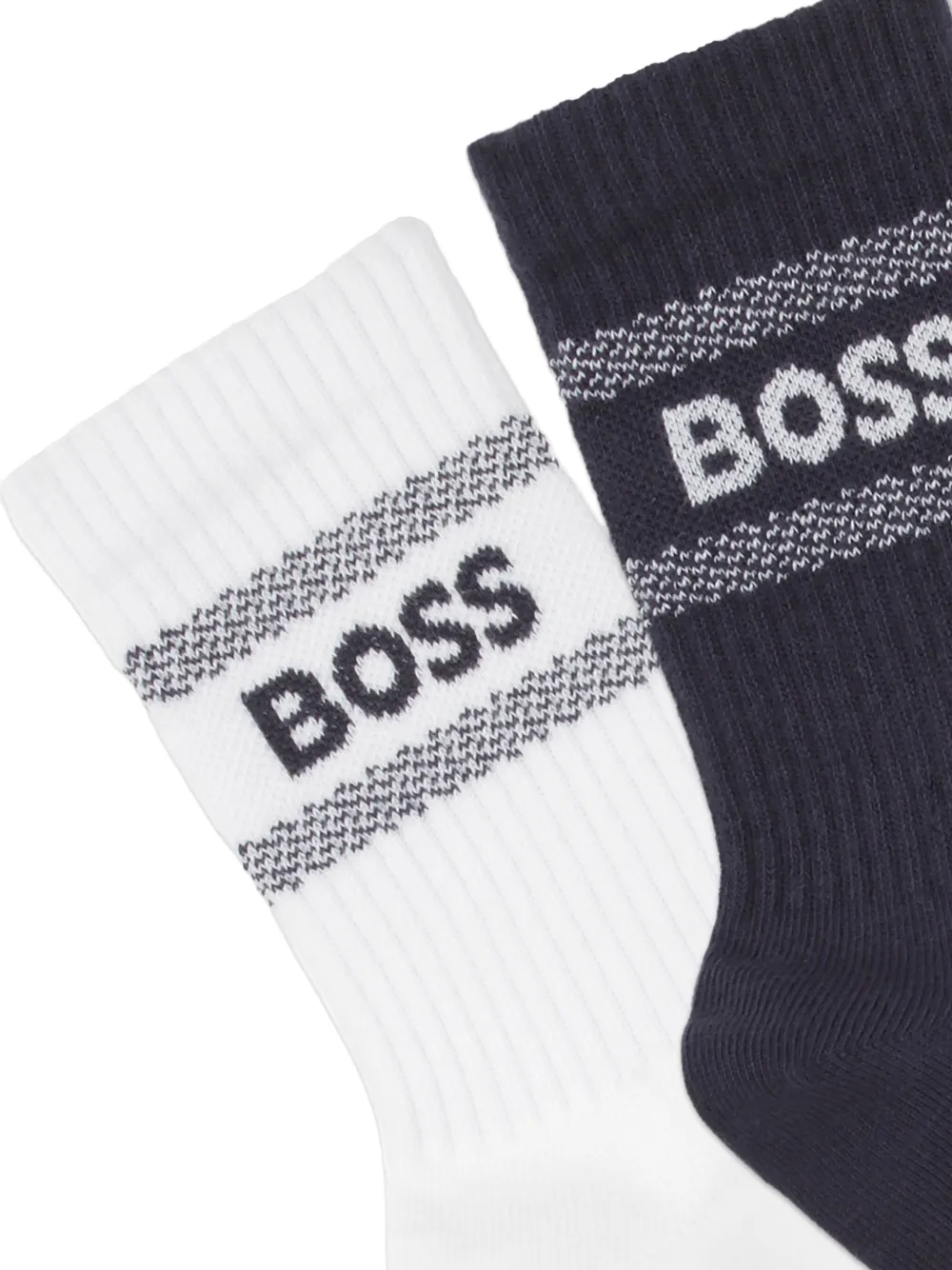 Bosswear Logo-jacquard Socks (pack Of Two) In Blue