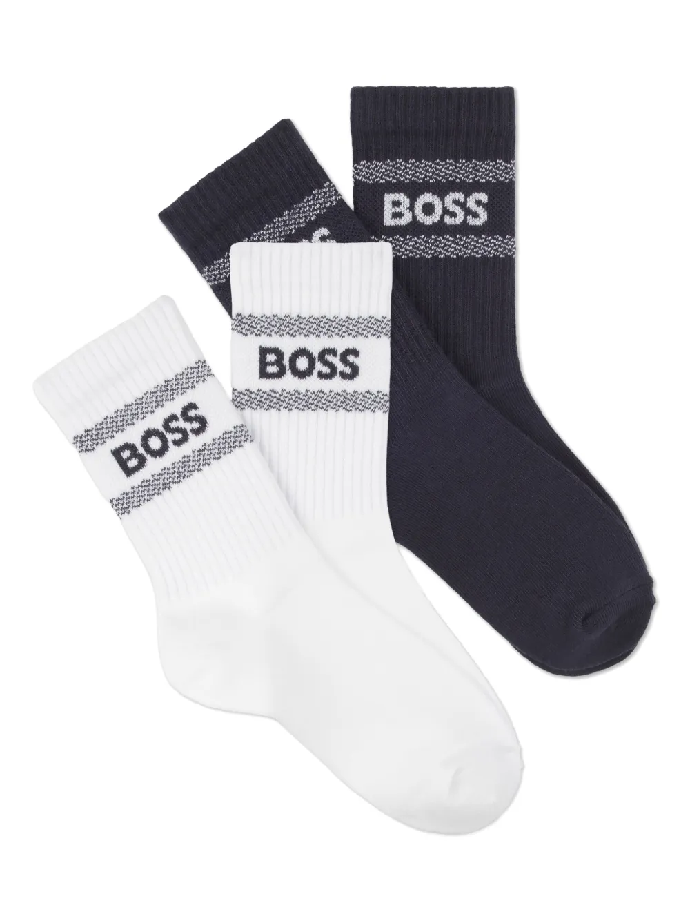 Bosswear Logo-jacquard Socks (pack Of Two) In Blue