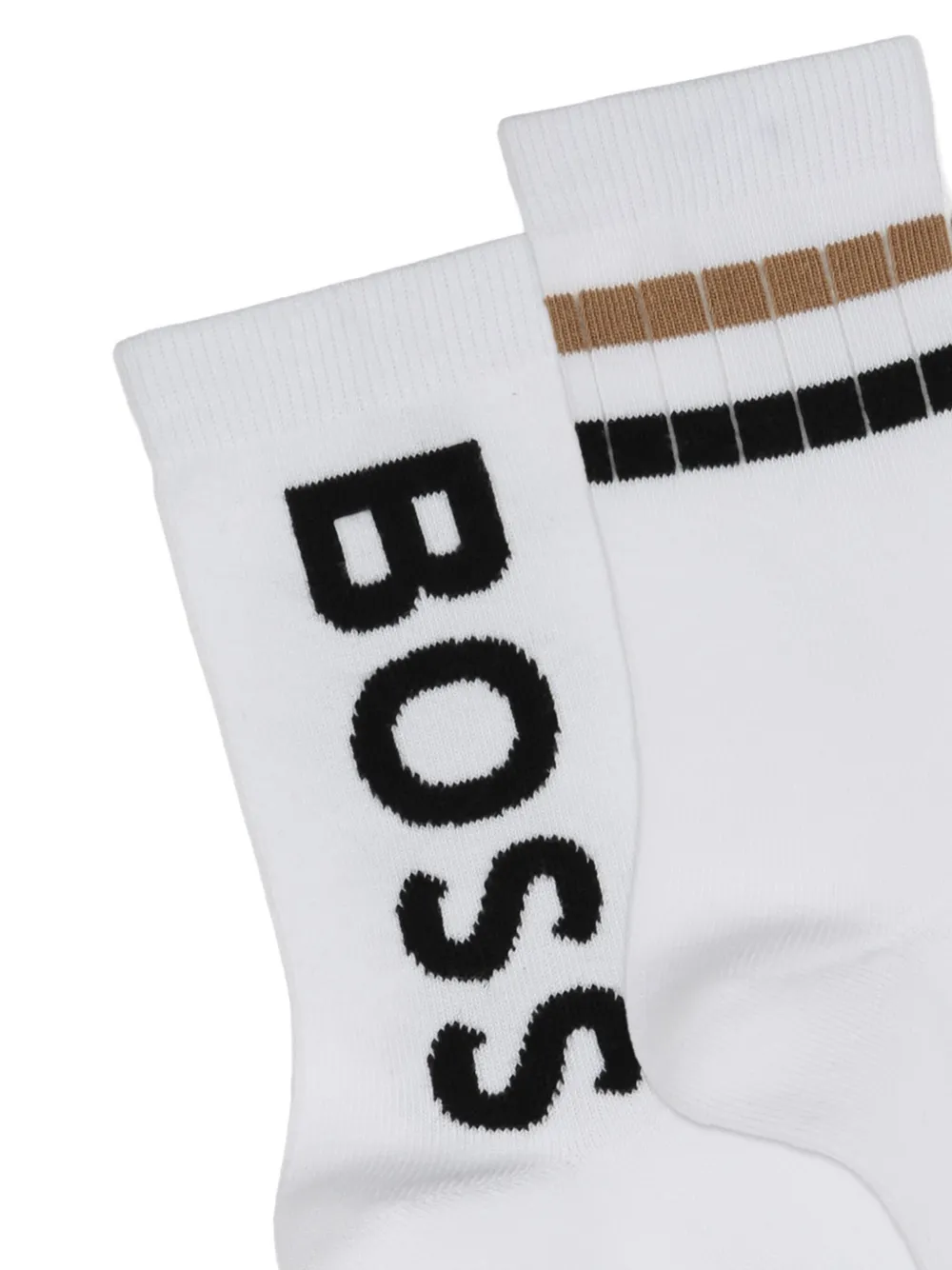 BOSS Kidswear Twee paar sokken met logopatroon Wit