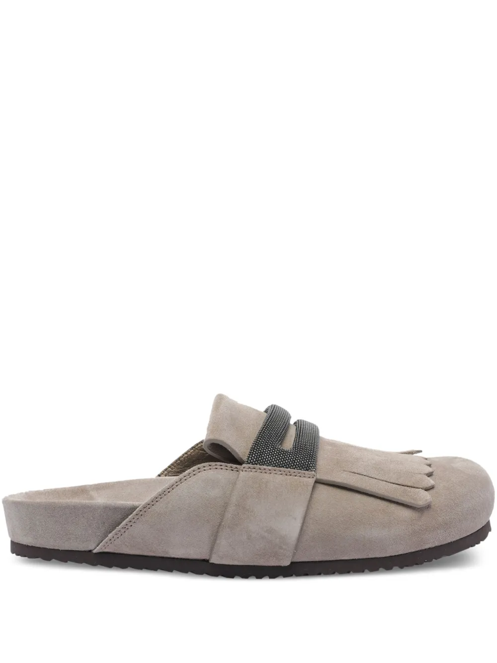 Brunello Cucinelli Suède slippers Grijs