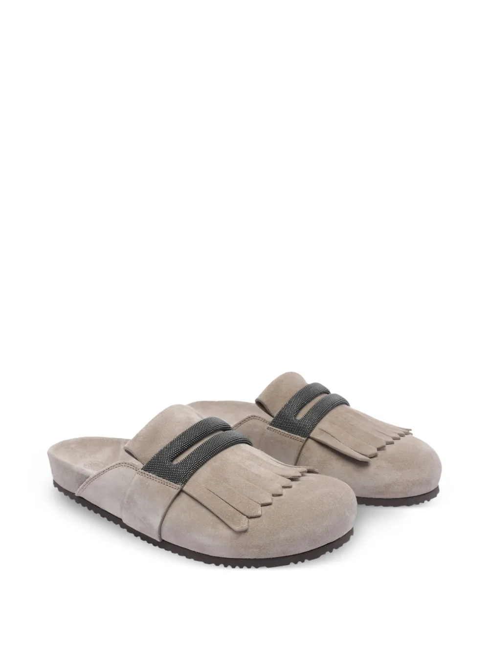 Brunello Cucinelli Suède slippers - Grijs