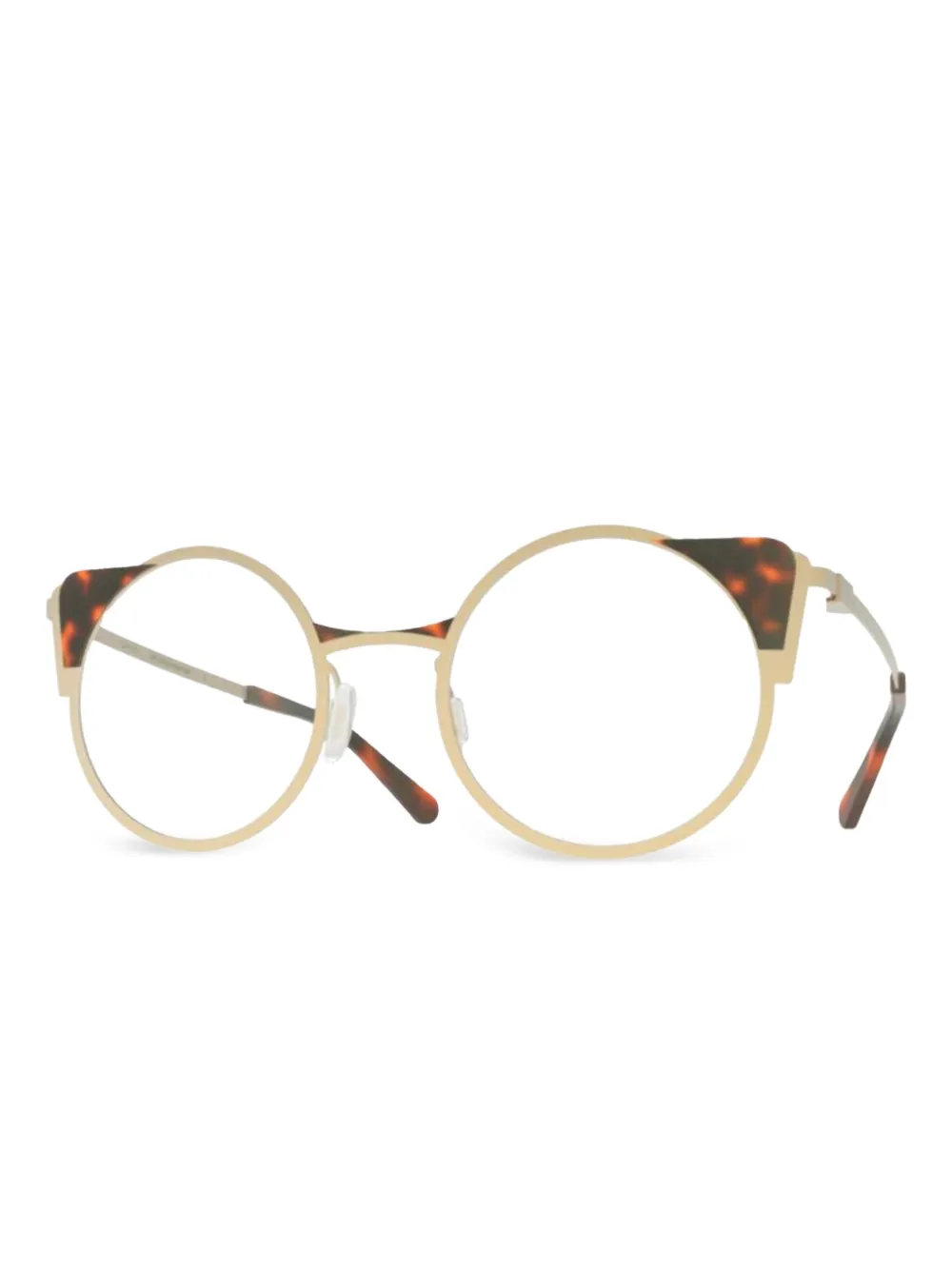 Gamine round-frame glasses | Gold | Image 1