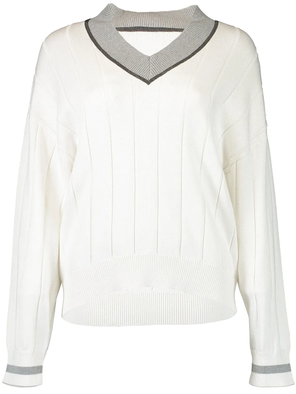 Brunello Cucinelli Monili-trim sweater | White | Image 1