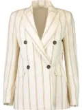 Brunello Cucinelli striped double-breasted blazer - Neutrals