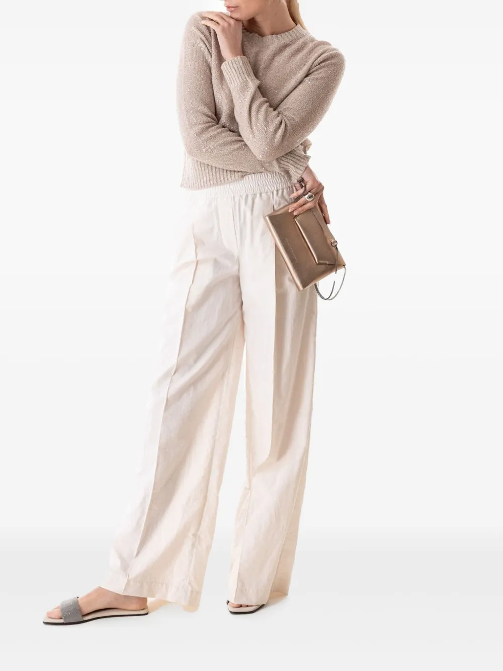 Brunello Cucinelli Diagonal trousers - Beige