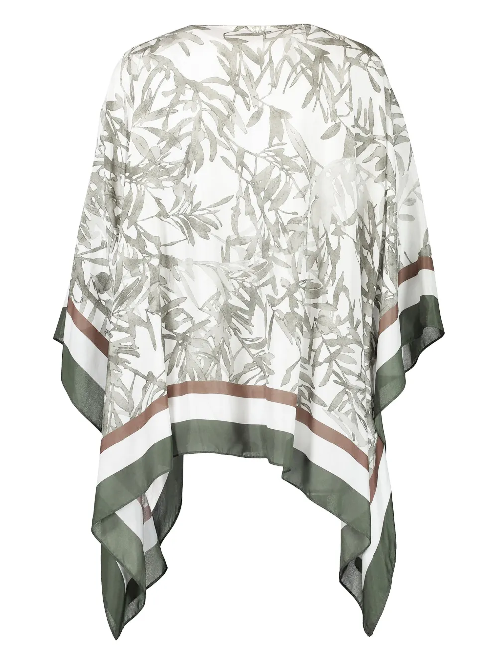 Brunello Cucinelli Silk Pongee Herbarium Print Blouse In Neutrals
