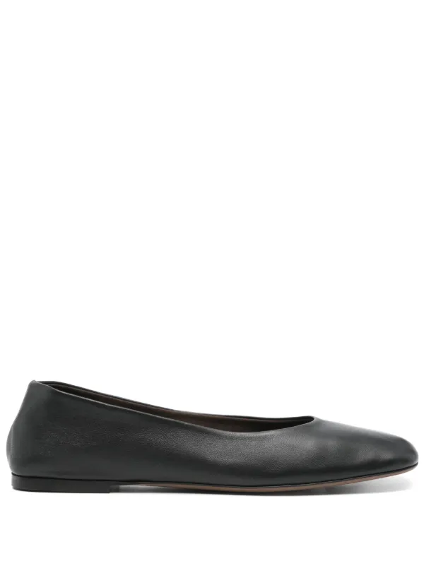 フラットシューズ THE ROW Woman Ballet flats Black F1599SL3 BLK Square Ballet Flat Black in Leather – The Row