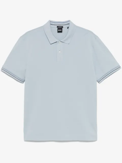 BOSS playera tipo polo con ribete de rayas