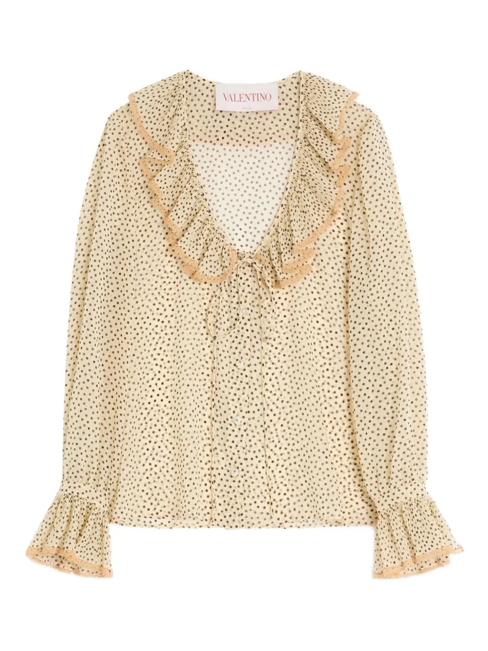 Valentino Garavani Georgette blouse met Plusdepois-print Beige