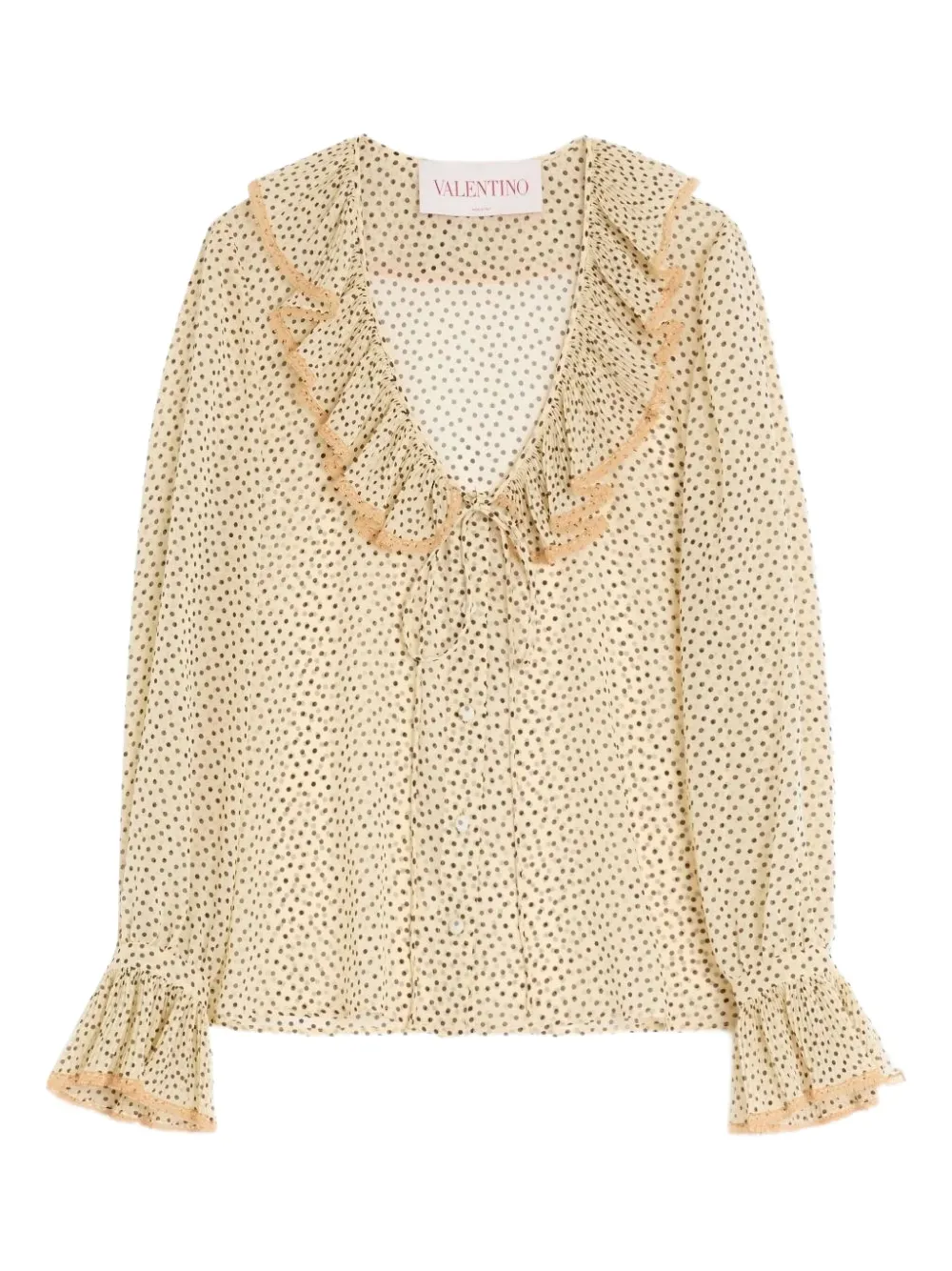 Valentino Garavani Georgette blouse met Plusdepois-print Beige