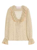 Valentino Garavani Plusdepois-print georgette shirt - Neutrals