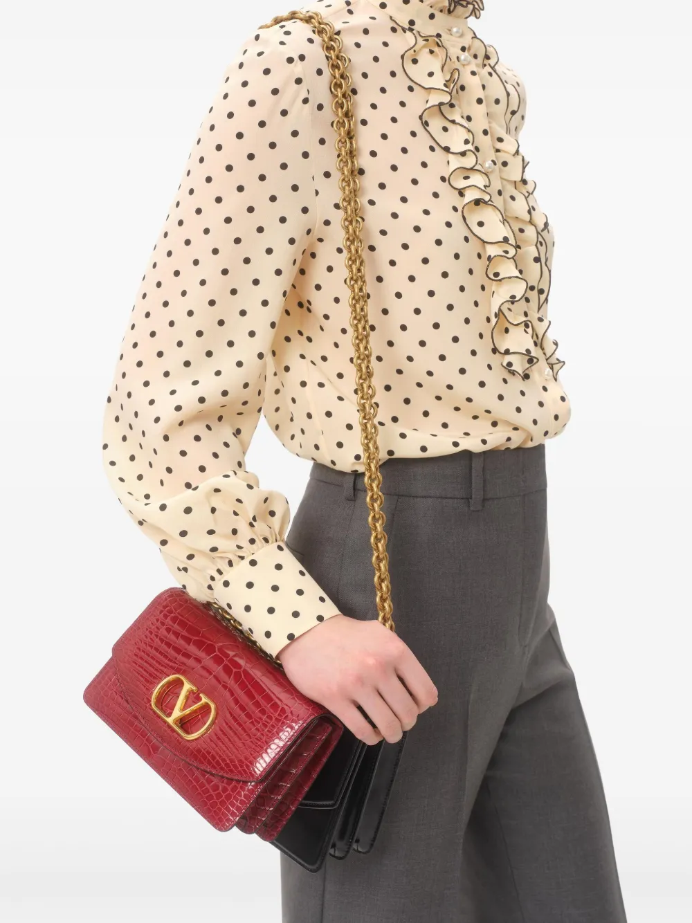 Valentino Garavani Blouse met Plusdepois-print Beige