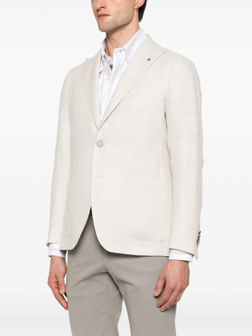 Tagliatore Blazer met enkele rij knopen Beige