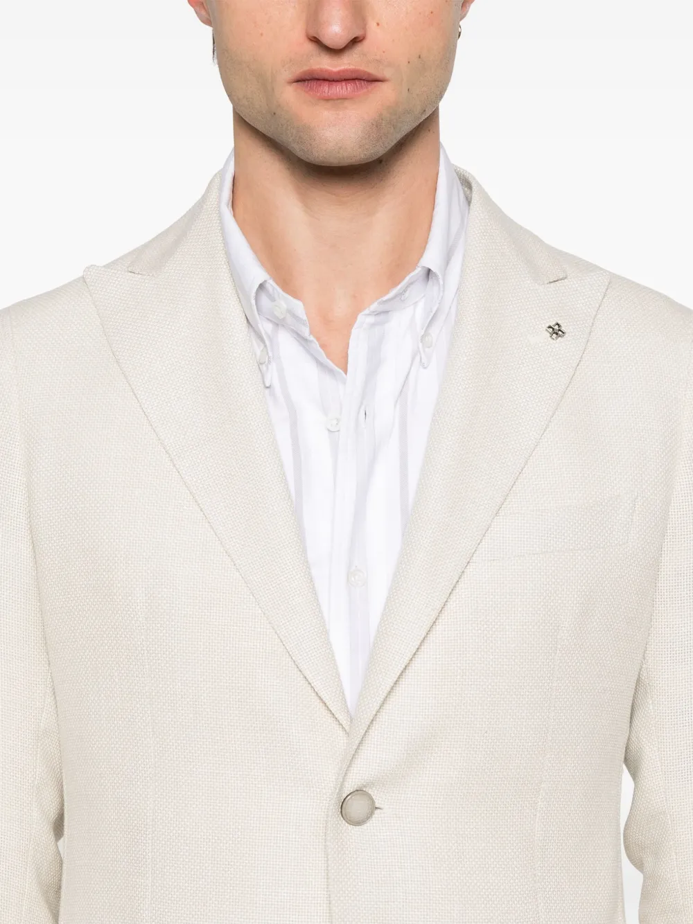 Tagliatore Blazer met enkele rij knopen Beige