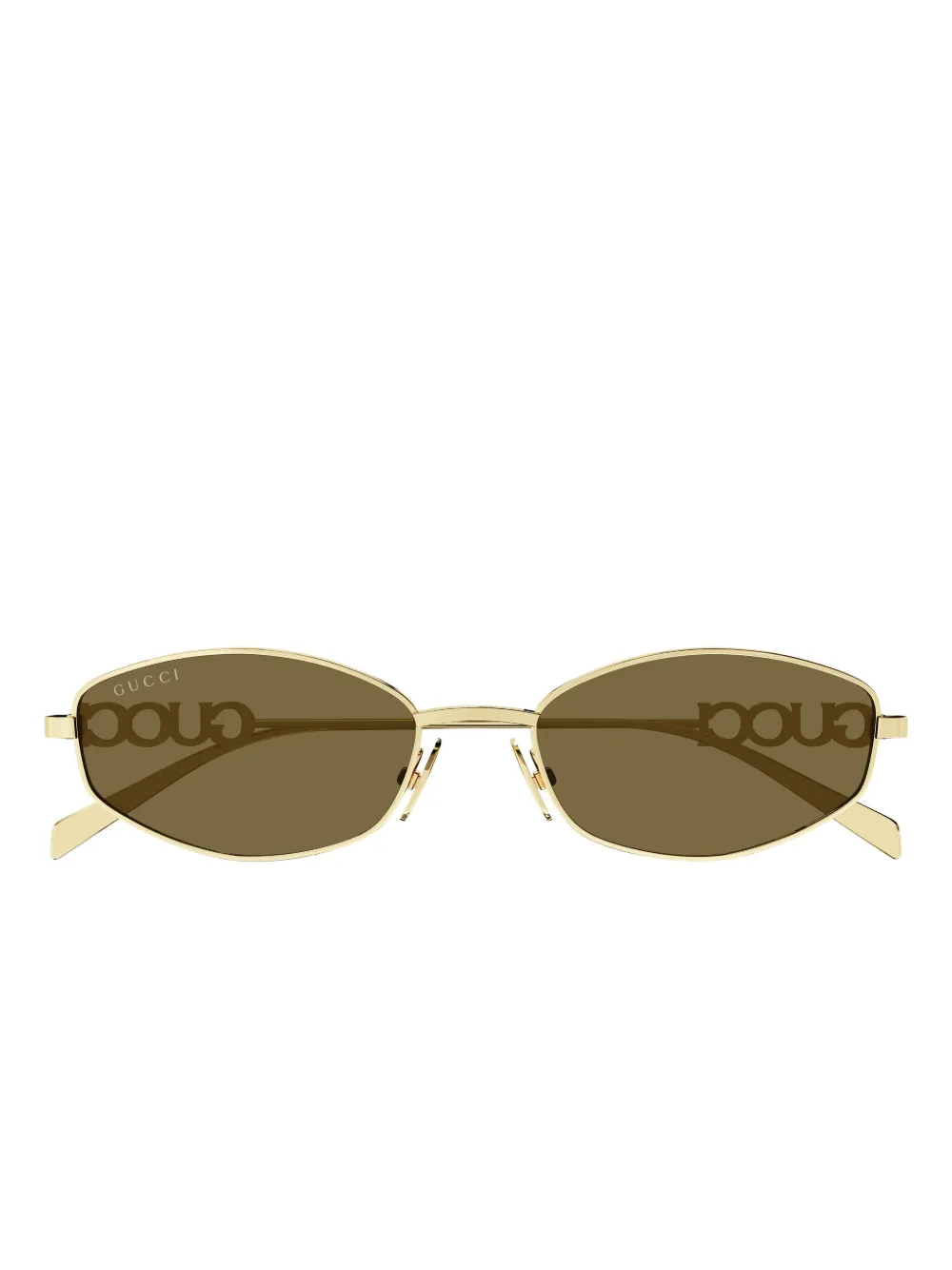 Gucci Eyewear オーバルフレーム サングラス - ゴールドトーン Gucci Eyewear オーバルフレーム サングラス - ゴールドトーン